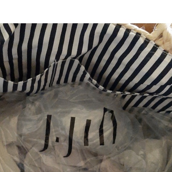 NWT J. Jill Beach Bag Straw Sand & Sea Print Fabric Interior Natural One Size - Picture 4 of 9